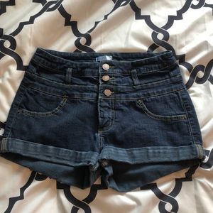 Dark wash jean shorts